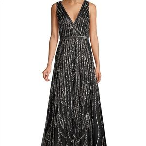 Basix Black Label black beaded dress 0